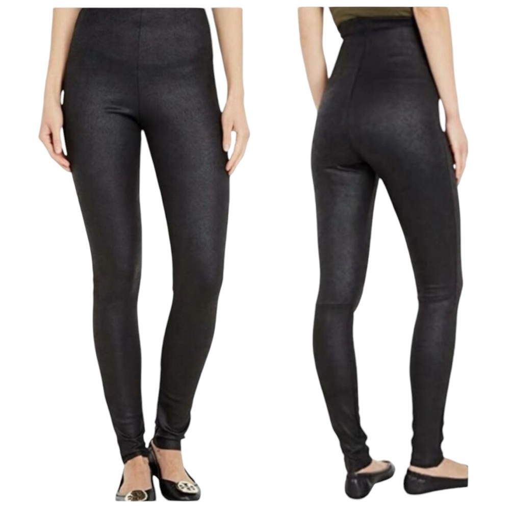 Commando Faux Suede High Rise Leggings Black S Stretch USA Made Sleek